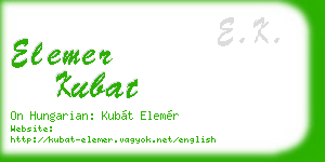 elemer kubat business card